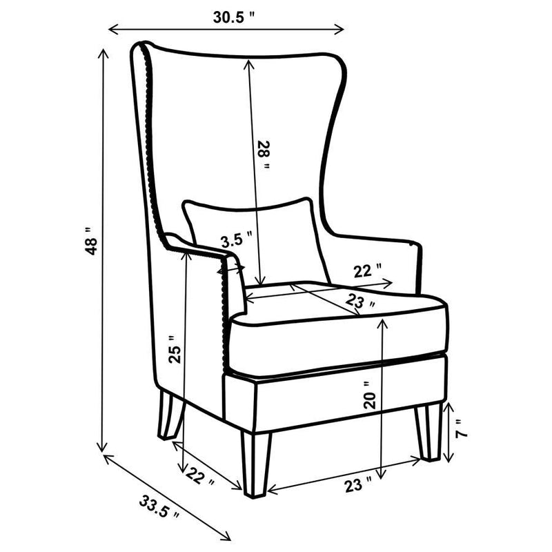 Pippin - Curved Arm High Back Accent Chair - Cream