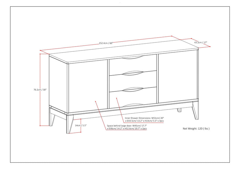 Harper - Sideboard Buffet - Walnut Brown