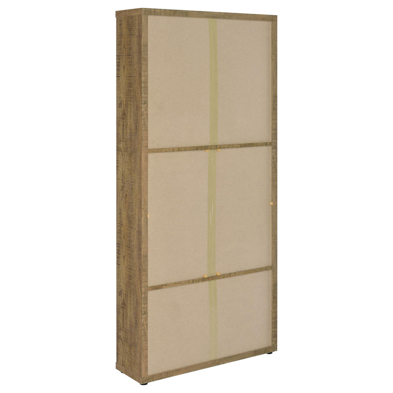 Hawthorne - 4-Shelf Glass Door Tall Cabinet With Drawers - Mango