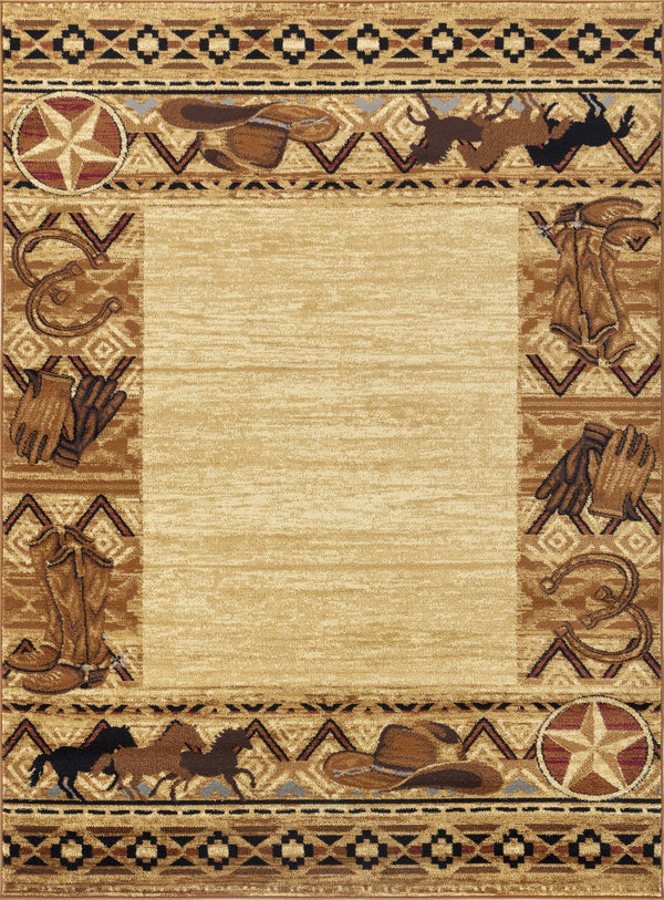 Tribes - 7'10" X 10'3" Polypropylene Southwest Area Rug - Beige