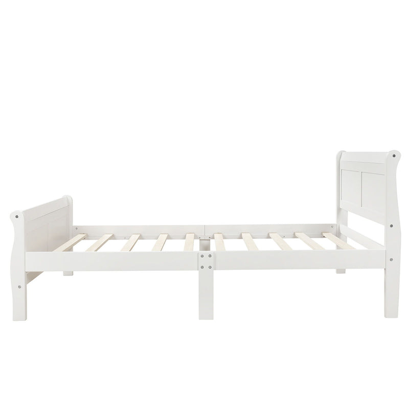 Twin Platform Bed Frame Mattress Foundation Sleigh Bed With Headboard / Footboard / Wood Slat Suppor