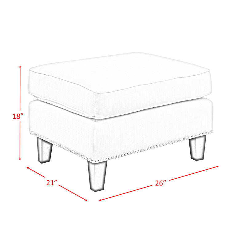 Erica - 497 Ottoman (ISTA 3 Packaging) - Chrome Nail Heirloom Natural