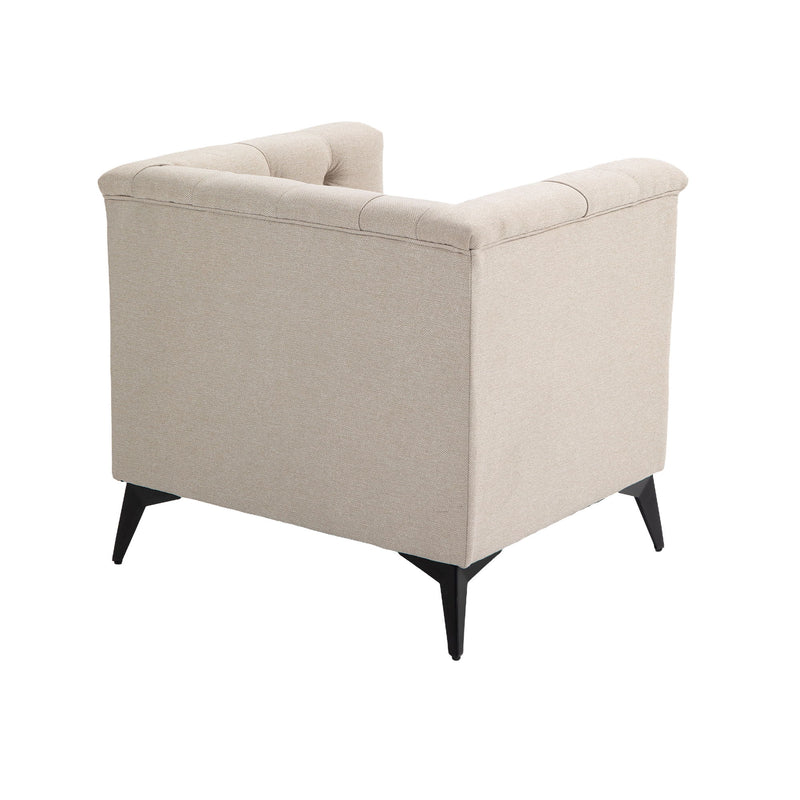 Accent Chair Living Room Chairs Single Sofa Chair, Arm Chairs With Linen Fabric, Mid Century Accent Arm Chairs Comfy Reading Lounge Club Armchair