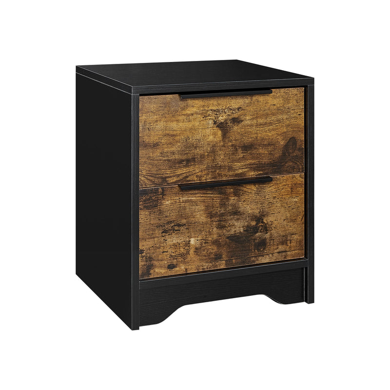 Wooden Nightstand With Two Drawers For Bedrooms And Other Places