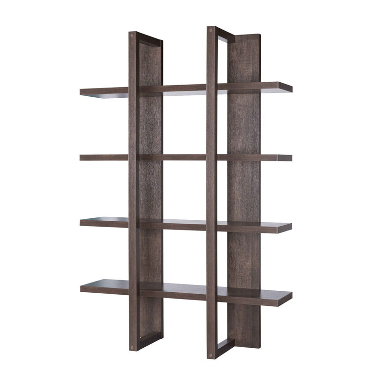 Two Toned Display Cabinet, 71" Tall Bookcase Storage Cabinet