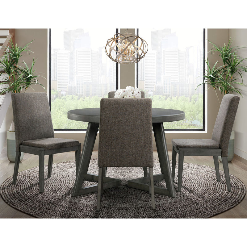 Cross - Round Dining Side Chair (Set of 2) - Gray