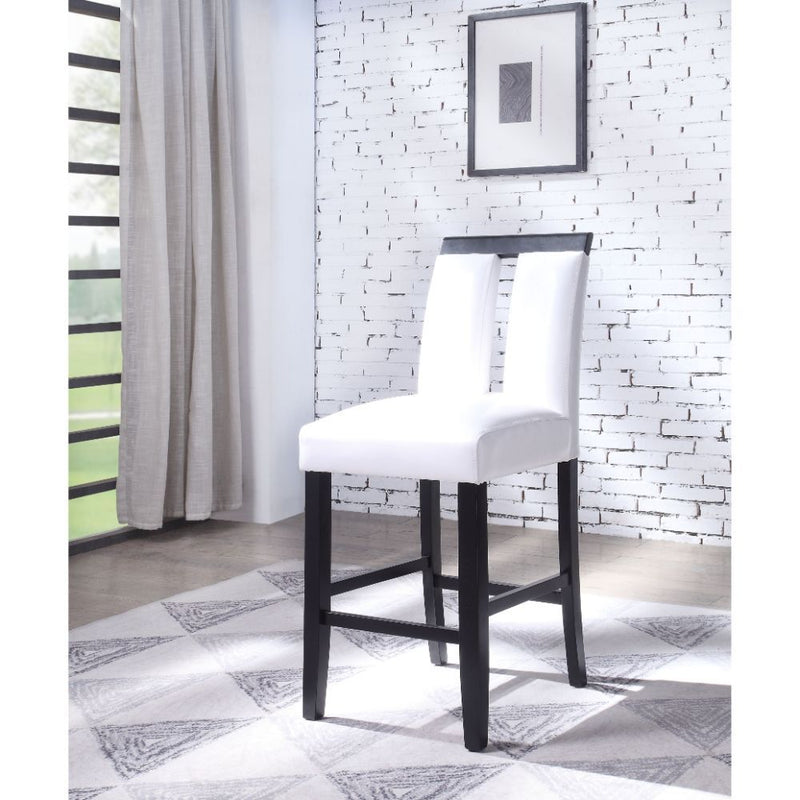 Bernice - Counter Height Chair (Set of 2) - White PU & Black