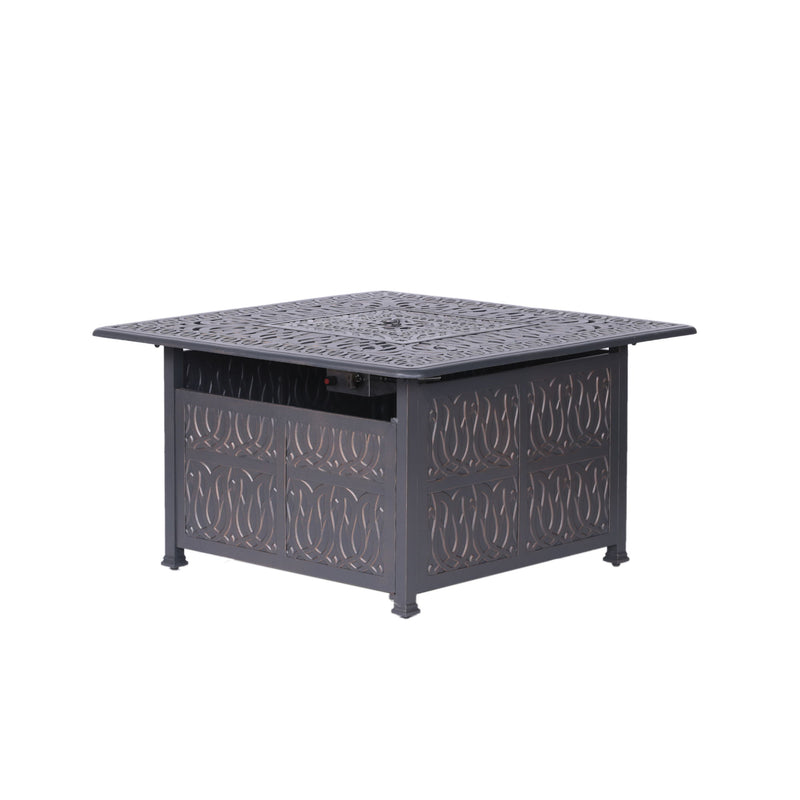 Powder Coated Aluminum Propane Gas Fire Pit Table - Gunmetal