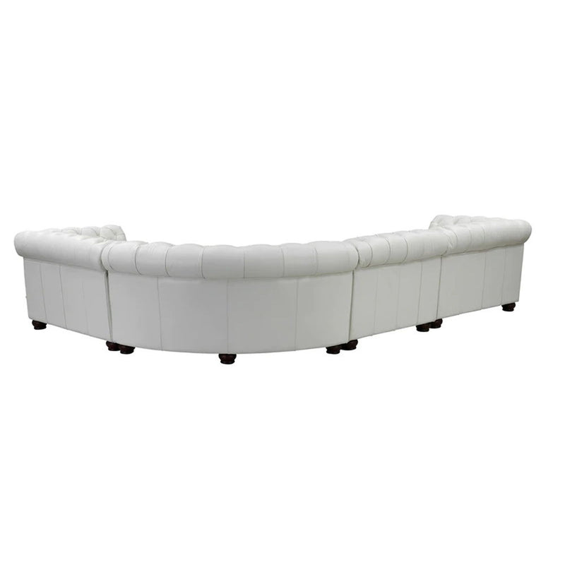 Aliso - Leather L-Shaped Convertible Sectional - Off White