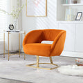 Coolmore - Upholstered Tufted Living Room Chair Textured Linen, Accent Chair With Metal Stand