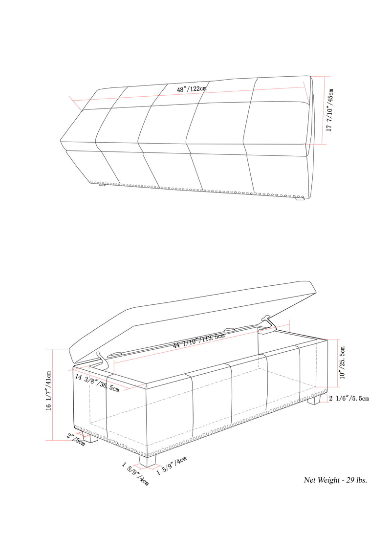 Kingsley - Large Storage Ottoman