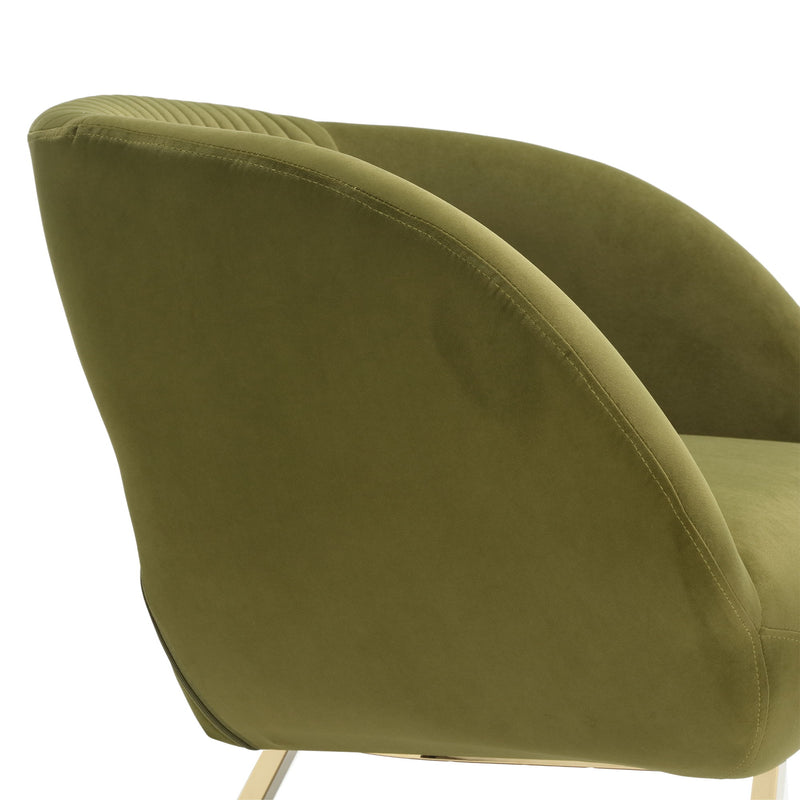 Coolmore - Upholstered Tufted Living Room Chair Textured Linen, Accent Chair With Metal Stand