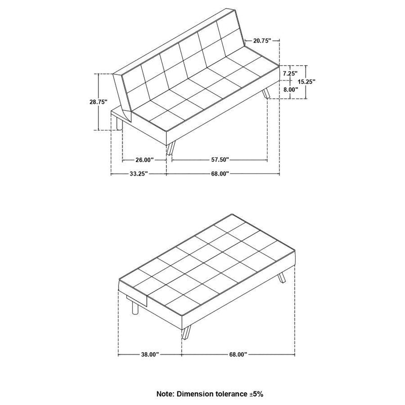 Joel - Upholstered Tufted Convertible Sofa Bed