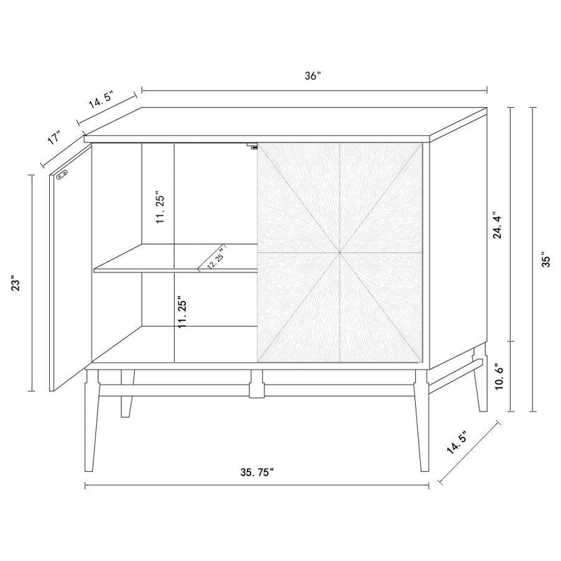 Zira - Wood Parquet Storage Accent Cabinet