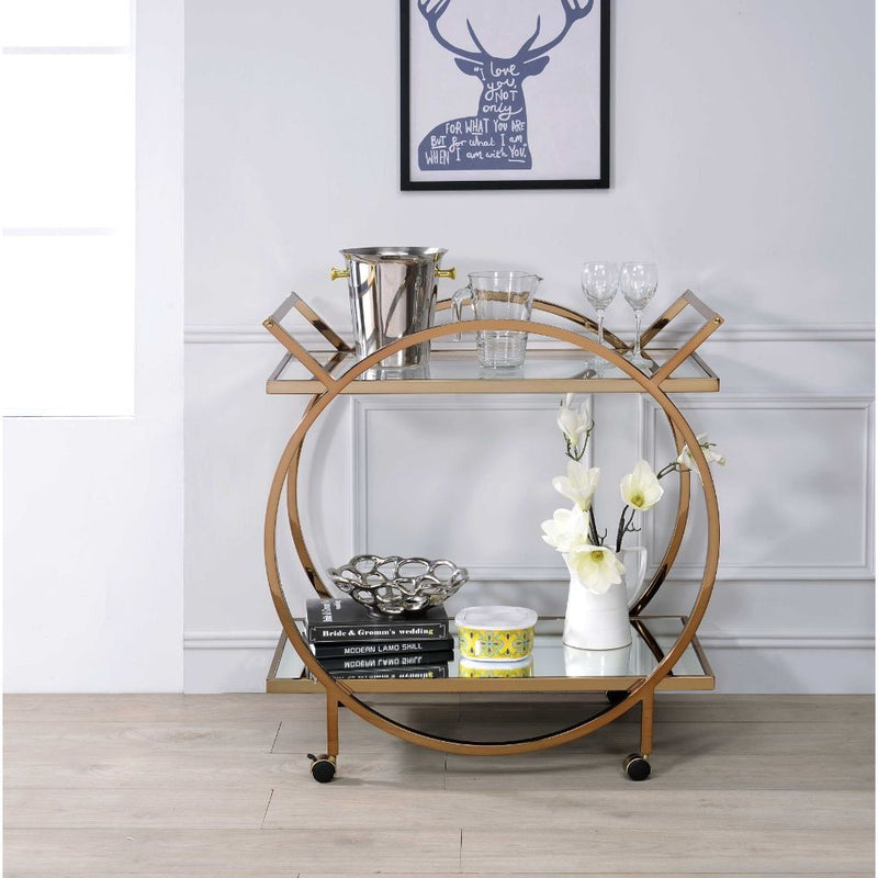 Traverse - Serving Cart - Champagne & Mirrored