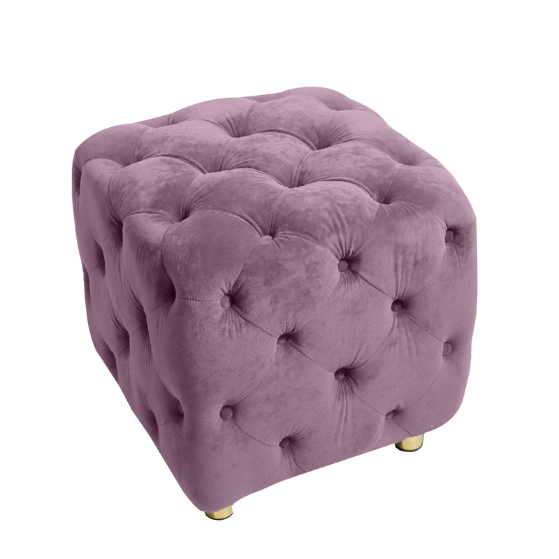 Modern Velvet Upholstered Ottoman, Exquisite Small End Table, Soft Foot Stool, Dressing Makeup Chair, Comfortable Seat For Living Room, Bedroom, Entrance