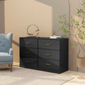 Modern 6 Drawer Dresser For Bedroom, Ample Storage Wide Chest Of Drawers, Sturdy & Safe