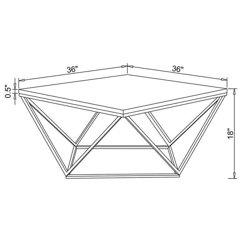 Meryl - Square Coffee Table - White And Gold