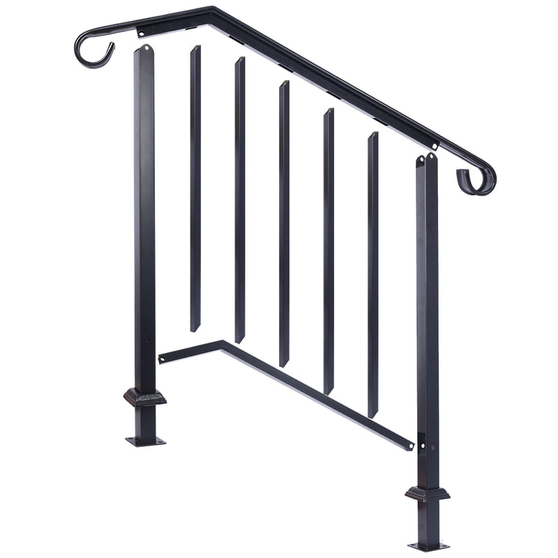 Handrails For Outdoor Steps, Fit 2 Or 3 Steps Outdoor Stair Railing, Picket