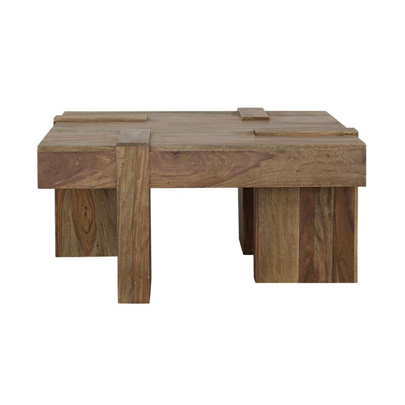 Samira - Wooden Square Coffee Table - Natural Sheesham