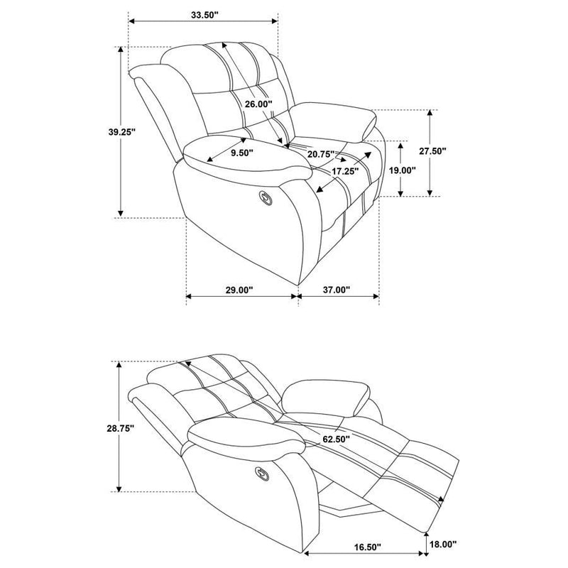 Rodman - Upholstered Padded Arm Glider Recliner - Olive Brown