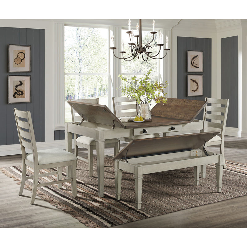 Farmington - Rectangular Dining Table - Medium Brown And Washed Stone