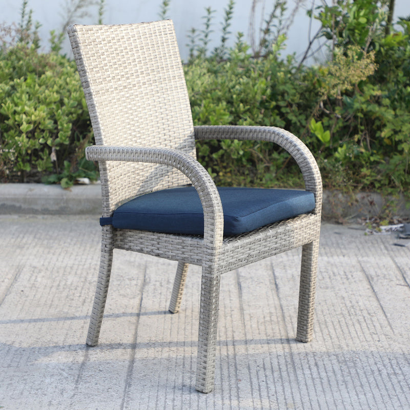 Balcones - Outdoor Wicker Dining Chairs With Cushions (Set of 8)
