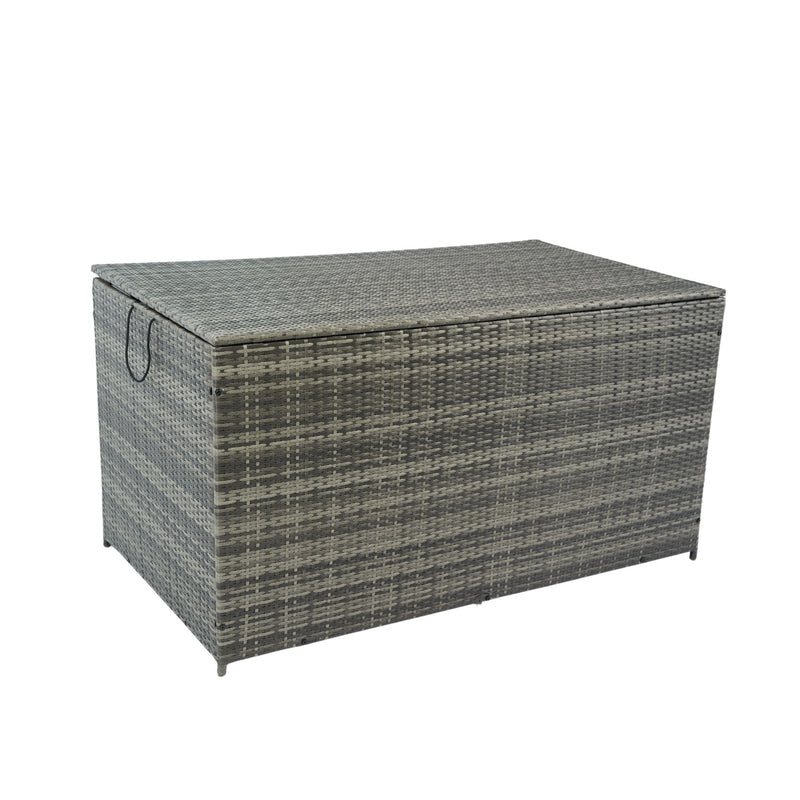 Outdoor Storage Box, Wicker Patio Deck Boxes With Lid, Outdoor Cushion Storage For Kids Toys, Pillows, Towel, Wicker