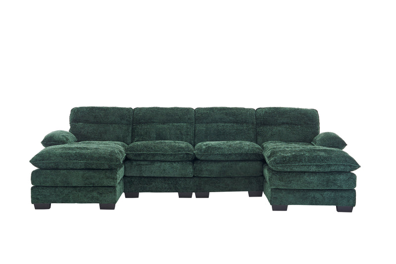 U-Shaped Profile Sofa, Including Two Single Seats And Two Chaise, Modular Sofa, Chenille Sofa