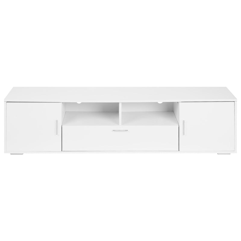 Modern TV Stand With LED Lights Entertainment Center TV Cabinet With Storage For Up To 75" For Gaming Living Room Bedroom - White