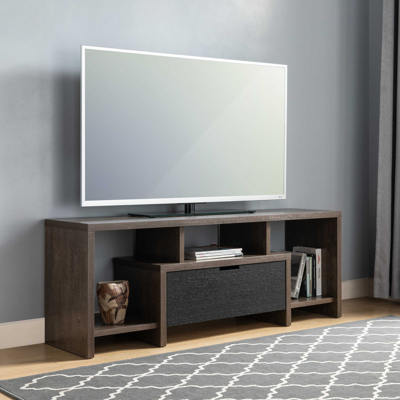 Two-Toned Modern TV Stand With Three Shelves