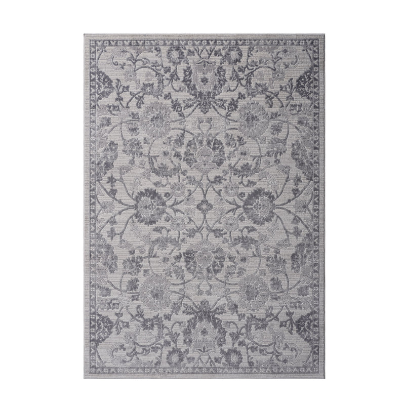 6' x 9' Oriental Non-Shedding Living Room Bedroom Dining Home Office Stylish And Stain Resistant Area Rug - Gray / Silver