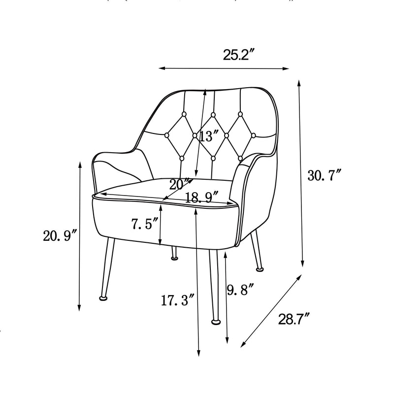 Modern Mid-Century Chair Linen Sherpa Armchair