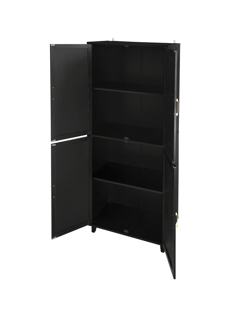 4 Door Cabinet, with 4 Adjustable Inner Shelves, Storage Cabinet