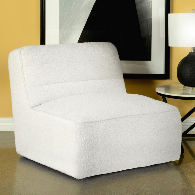 Cobie - Upholstered Armless Swivel Chair - Natural