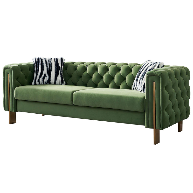 Chesterfield - Modern Tufted Velvet Living Room Sofa, 84.25''W Couch