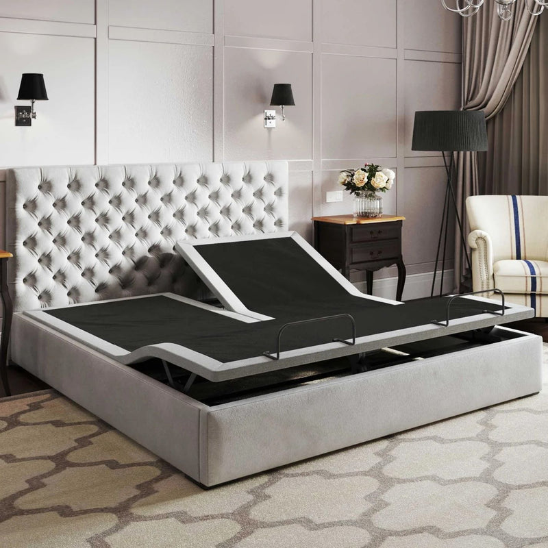 Twin Adjustable Bed - Black / Gray