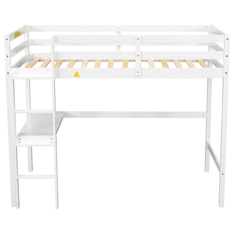 Twin Loft Bed with  built-in desk,White(Old SKU:W50450911)