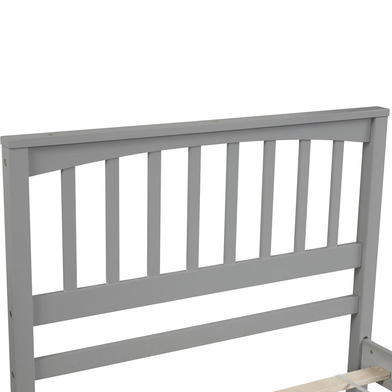 Twin Size Platform Bed - Gray