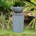 Polyresin Zen Bowl Water Fountain, Outdoor Bird Feeder / Bath Fountains, Relaxing Water Feature For Garden Lawn Backyard Porch