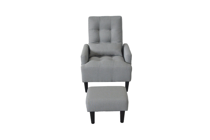 Modern Living Room Leisure Sofa Chair Design Home Adjustable Cozy Soft Chair - Gray