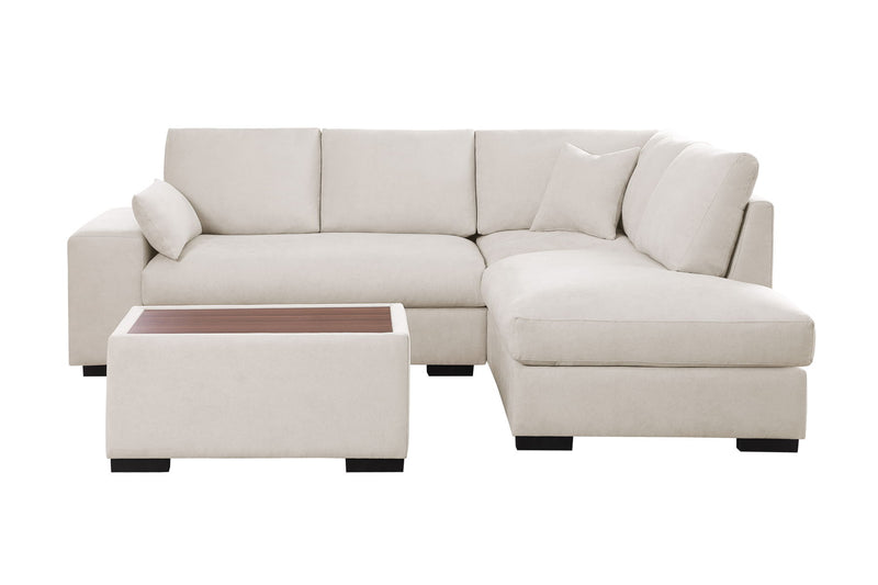 Joshua - 100" Sectional Sofa with Right Facing Chaise and Console Ottoman