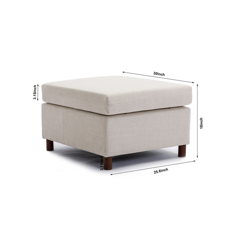 2 Seat Module Sectional Sofa Couch With 2 Ottoman For Living Room, Seat Cushion And Back Cushion Non-Removable And Non-Washable