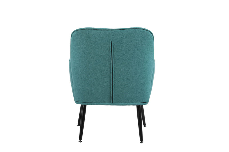 Modern Mid-Century Chair Linen Sherpa Armchair