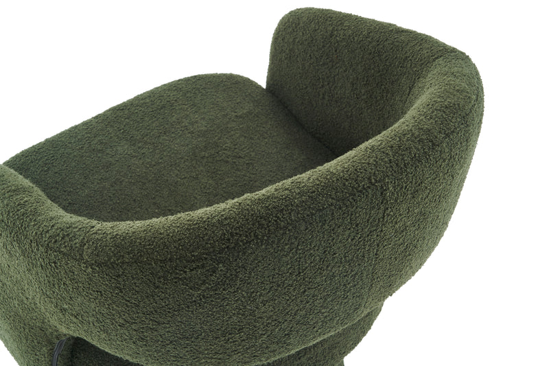 Swivel Accent Chair Armchair, Round Barrel Chair For Living Room Bedroom - Teddy Fabric