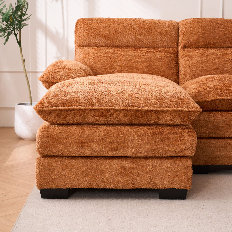 U-Shaped Profile Sofa, Including Two Single Seats And Two Chaise, Modular Sofa, Chenille Sofa