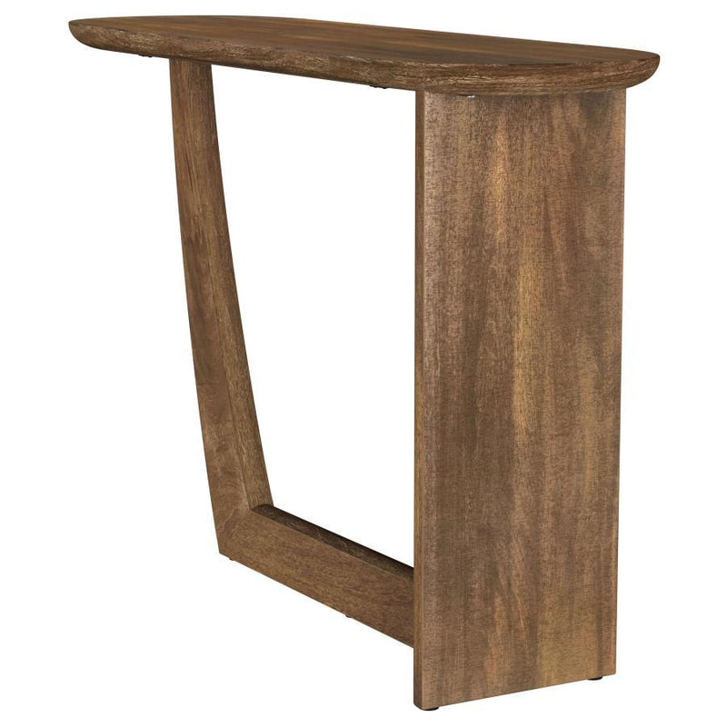 Fletcher - Oval Solid Mango Wood Entryway Console Table - Brown