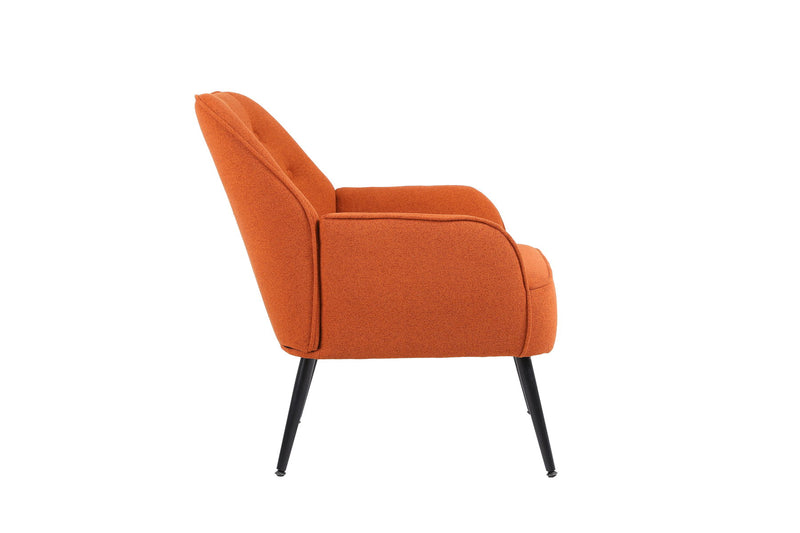 Modern Mid-Century Chair Linen Sherpa Armchair