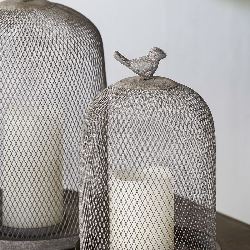 Ophira Sparrow Mesh Candle Holders (Set of 2) - Antique Gray