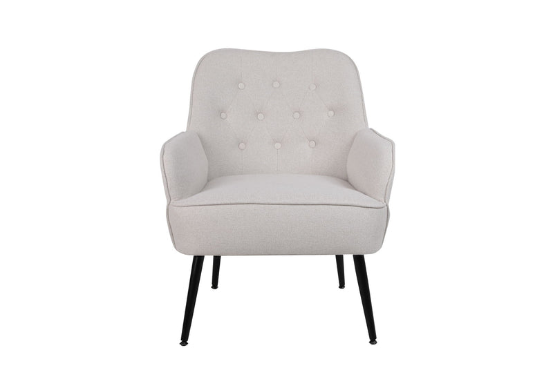 Modern Mid-Century Chair Linen Sherpa Armchair